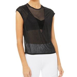 Alo Yoga Descent sheer top size S black
